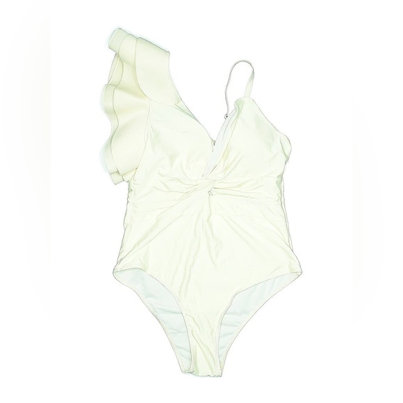 One Shoulder Ruffle One Piece Swimsuit - Picture 1 of 3